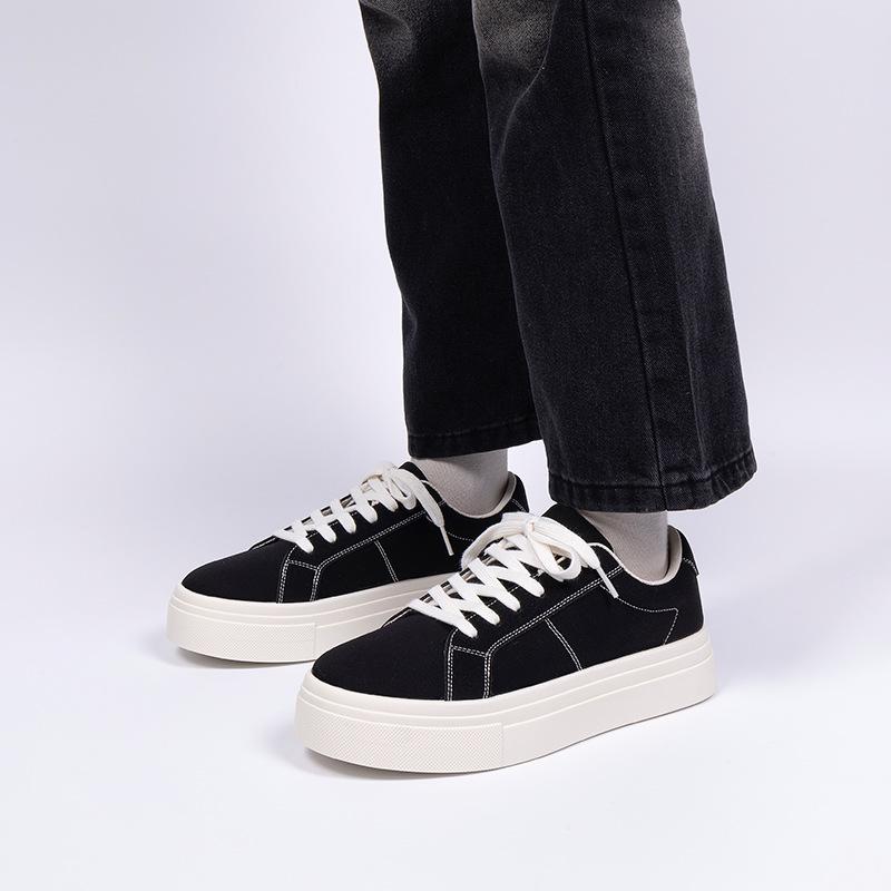 Global Trend Board Shoes Men's ZHQ-HY837 Spring Black Men's Shoes Versatile Thick Sole Heightening Men's Casual Shoes Men