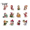 Wooden Kitten Pendants for Tree Cute Christmas Hanging Ornaments with Lanyards, Cat Winter Holiday Wall Decor Pendants, Decorative Charms Home
