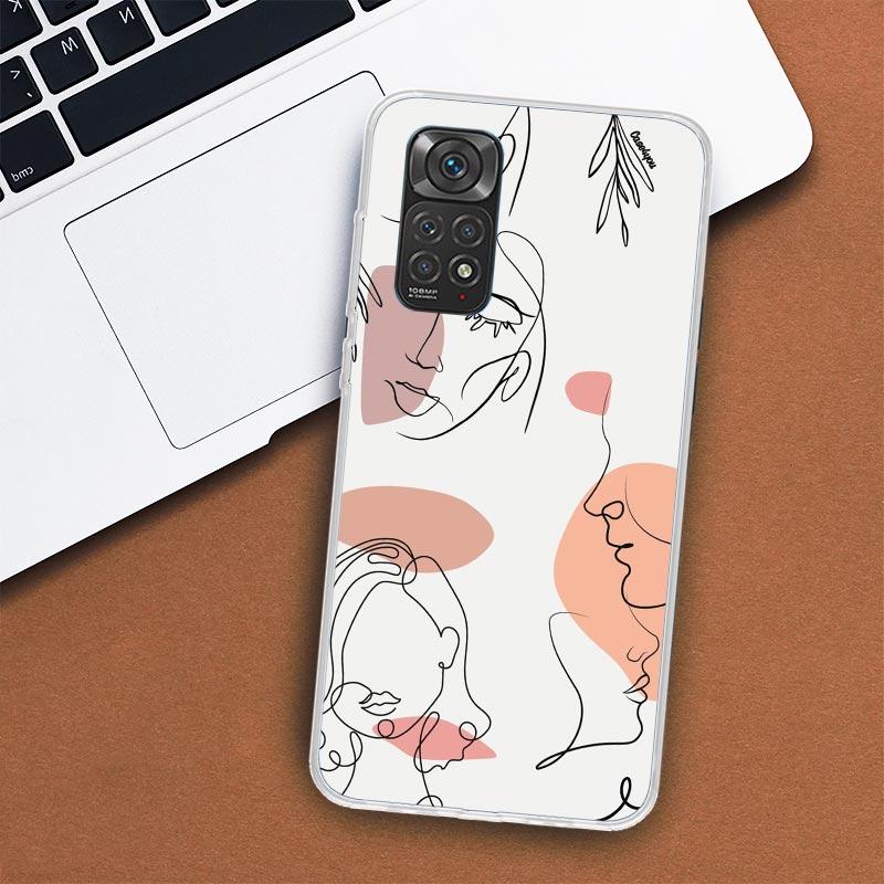 Чехол для телефона с абстрактными линиями для женщин Xiaomi Redmi Note 13 12 12S 11 11S 10 10S 9 9S 11T 11E Pro Plus 8 8T 7 + чехол