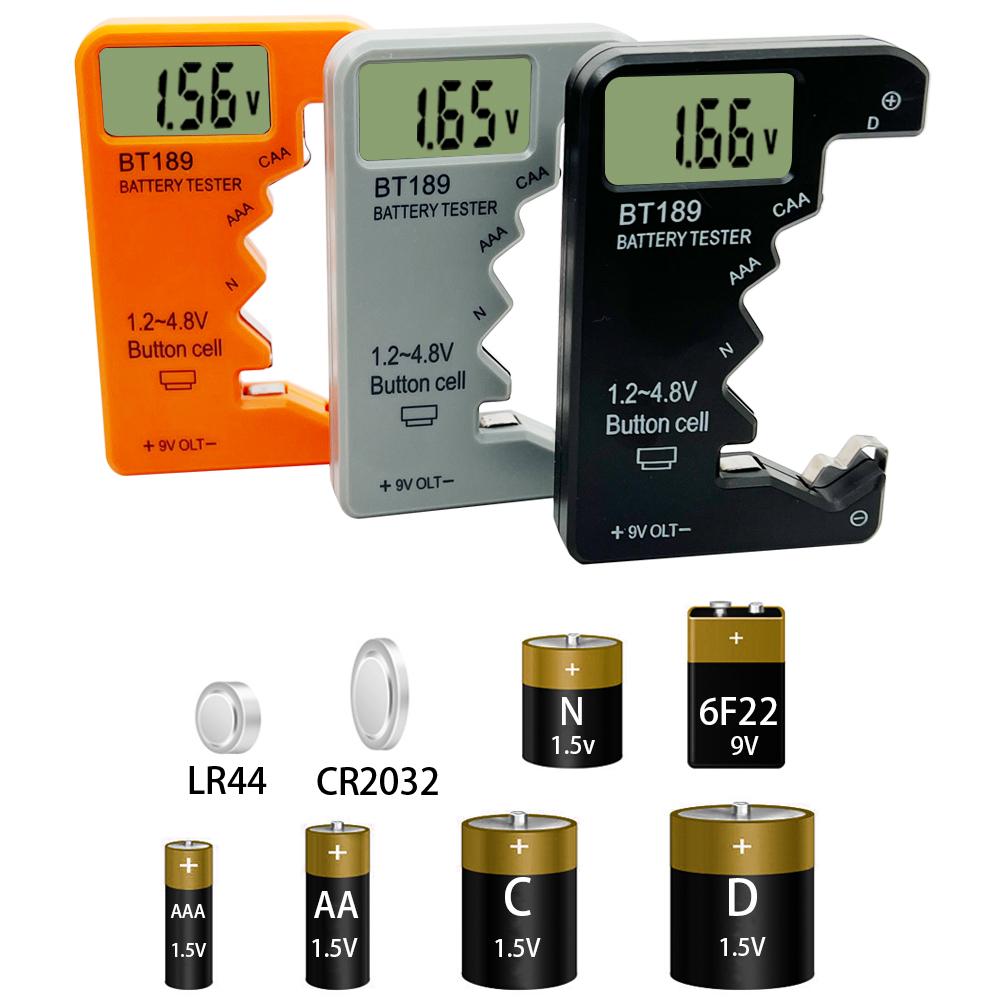 BT189 Digital Battery Tester LCD Display AA/AAA/9V/1.5V Button Cell Battery Capacity Check Detector Capacitance Diagnostic Tool