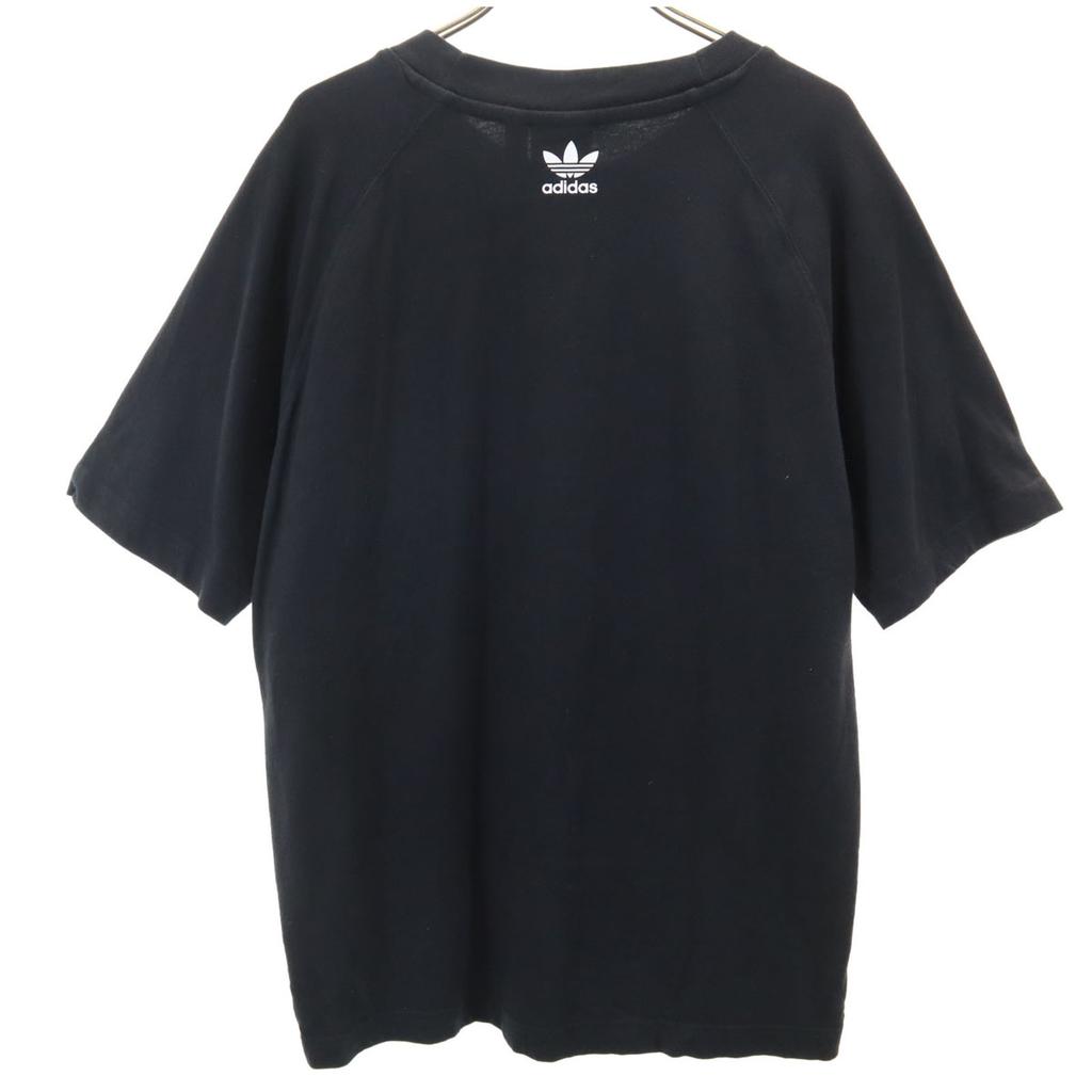 Adidas Originals Футболка с коротким рукавом с большим логотипом Трилистника S черная Мужская Б/У