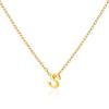 Stainless Steel Initial Necklace Gold  Color Cut Letters Single Name Choker Necklace for Women Pendant Jewelry Gift