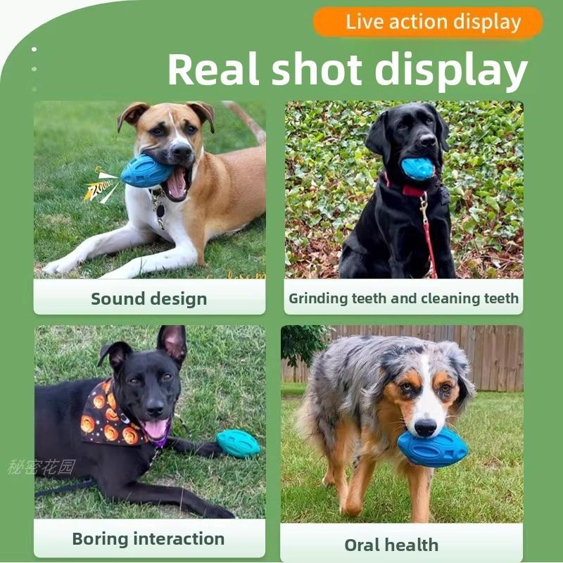 Ball Dog Rugby Squeaky Toy Pet Chew Balls For Medium Large Dogs Durable Gift