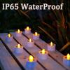 6pcs Solar Tea Lights LED Candle Light Outdoor Waterproof Energy Electronic Flickering Solar Lamp for Party Garden Home Decor