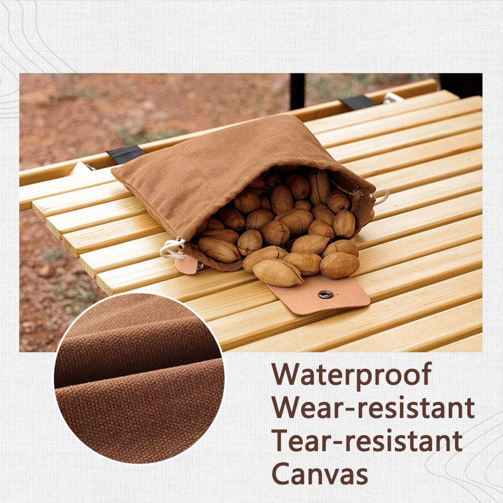 PU Leather Canvas Storage Bag Waxed Canvas Tool Waist Pack Portable Garden Picking Pouch Hiking