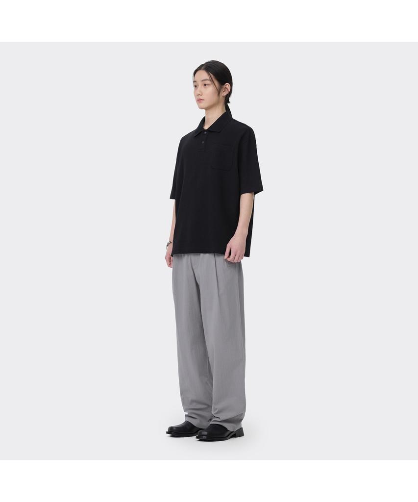Keoseuuteommellou Black Oversized Fit Polo Cwtam26511Bkx