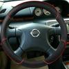 Автомобильная оплетка руля для Nissan X-Trail T30 Nissan Almera 2001-2006 Сделай сам Черная кожаная оплетка руля автомобиля Автоаксессуары