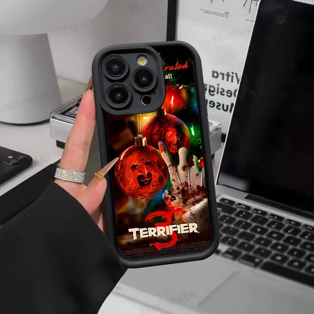 T-Terrifier Funny Horror Phone Case For IPhone 17 16 15 14 Plus 13 12 11 Pro Max Silicone Cover