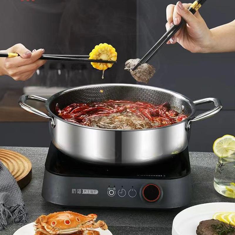 410 Нержавеющая сталь Кастрюля для супа Сковорода Вок Сковорода с сотовым дном Антипригарное покрытие Индукционная плита Газовая плита Сковорода общего назначения 28/30 см