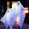 White Ghost Poncho Robe Scary Ghost Cosplay Costume Funny Halloween Cloak Cape  Stage Performance
