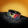 European and American Popular Jewelry Colorful Oil-plated Gold Plated Ring Contrasting Geometric Enamel Ring