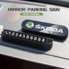 FMO3 Hidden Mobile Phone Number Plates Car Logo Temporary Parking Signs Accessories For Skoda S Kodiaq Octavia 2 3 Yeti Karoq Rapid