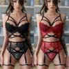 New Lace Sexy Lingerie Transparent Hot Lace Erotic Underwear Bra Set and Garter Hot Erotic Sleepwear Likable  Appeal