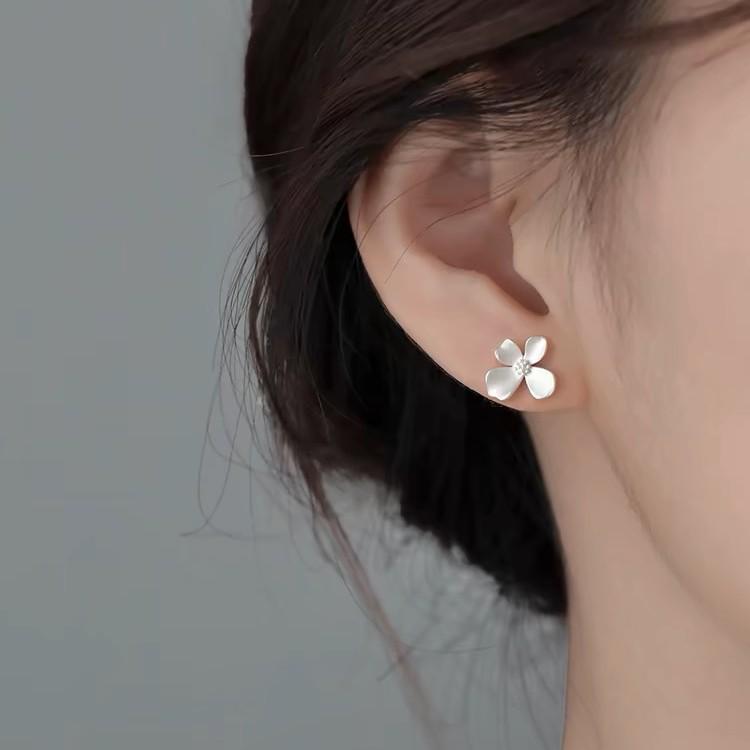 Серьги-пусеты из стерлингового серебра 999 пробы в виде неправильных цветов для женщин - Милые серьги на винтах в сладком стиле