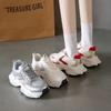 Толстые подошвы, высокие летние женские туфли с круглым носком, кроссовки, повседневная обувь из дышащей сетки в стиле ретро, Zapatillas Mujer