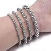 4mm/5mm/6mm/8mm Stainless Steel Keel Chain Single Layer/double Layer Chain Bracelet Silver Men's Gift