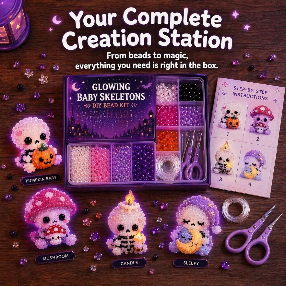 Handmade Glowing Fantasy Spirits DIY Bead Kit Tiny 3D Bead Pet Keychain Making Kit Children
