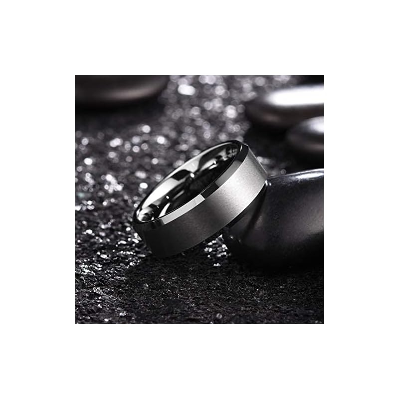 [King Will] men's ring tungsten ring silver basic width 7mm matte finish wedding ring size 26