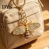 Fashion Purse Decoration Rhinestone Bee Keychain for Women, Bing Alloy Car Decorative Backpack Accessory Key Ring, Accessories Handbags Backpacks