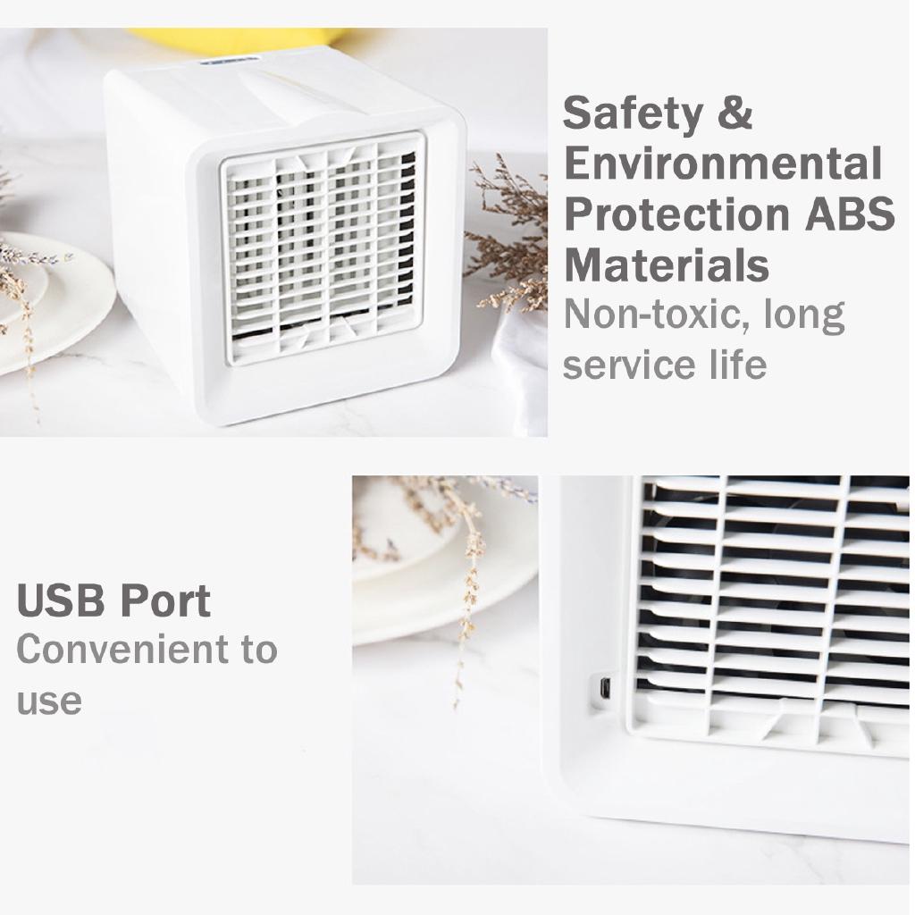 Mini USB Air Conditioner Cooler Portable Cooling Humidifier 3 Gear Fan for Home Office Any Space Quick Cool Air Supply New