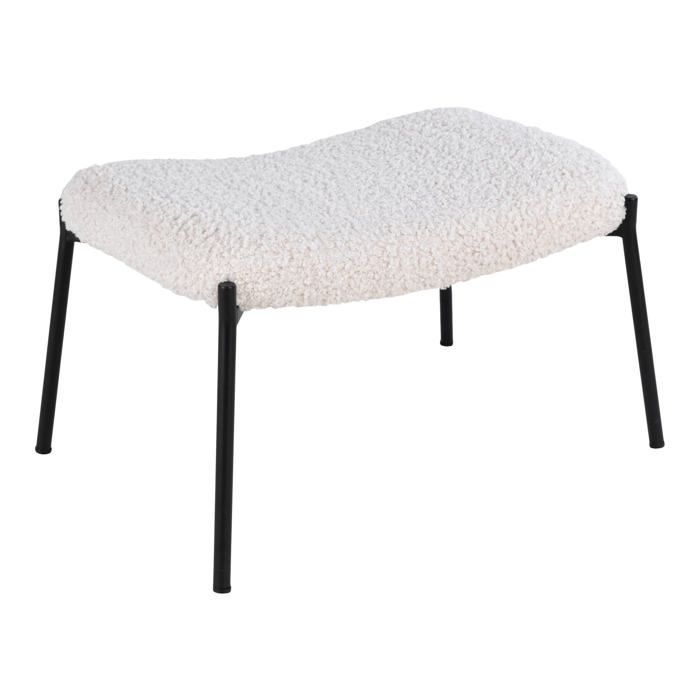 Glasgow Pouf, imitation peau de mouton, blanc.