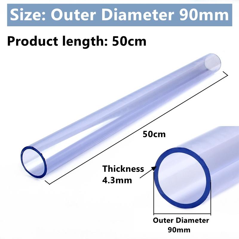 1PC Outer Diameter 16~110mm UPVC Transparent Blue Pipe Aquarium Fish Tank Tube Garden Irrigation Watering Fittings 50cm Long