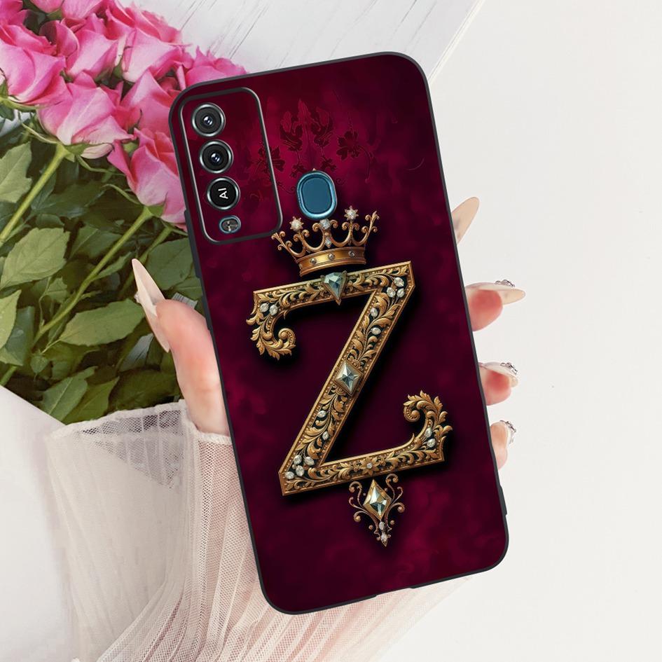 For Itel P37 Pro Case Vision 2 Plus P681L Cover Fashion Initial Letters Soft Silicone Phone Shells For Itel P37 Vision 2s Bumper