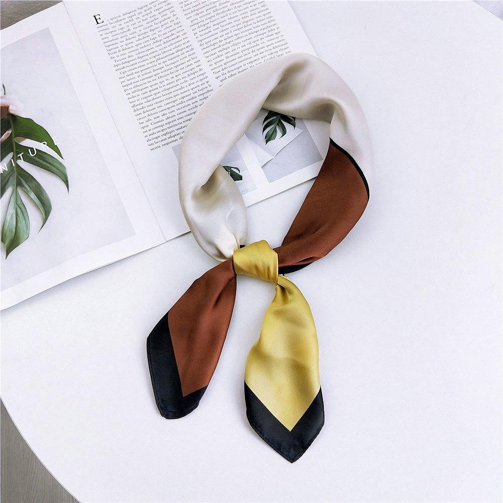 Модный декоративный шарф, повязка для волос, резинка для волос 70, маленький квадратный шарф, шелковый шарф, женский весенне-осенний универсальный маленький шарф, профессиональный шарф