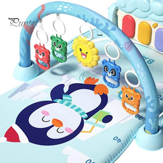 Baby Gym Play Mat And Piano Gym with Tummy Time Mat Interactive Musical Toys Creative Activity Center for Infants Toddlers Sensory Development Motor