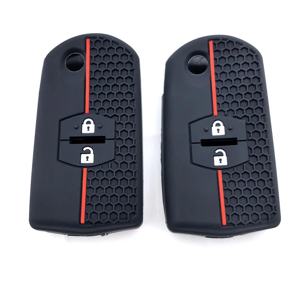 Изысканный силиконовый чехол-держатель для автомобильного ключа Защитный корпус для Mazda 2 3 6 Cx-7 Cx-5 Cx9 Demio Mx5 Sport Bk Автомобильные аксессуары