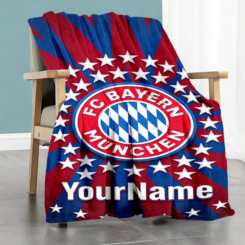 Bayern Munich Customize Your Name Blanket Lightweight Customizable Blanket Durable Comfort Versatile for Office Chair Chair Home Decor Seaside