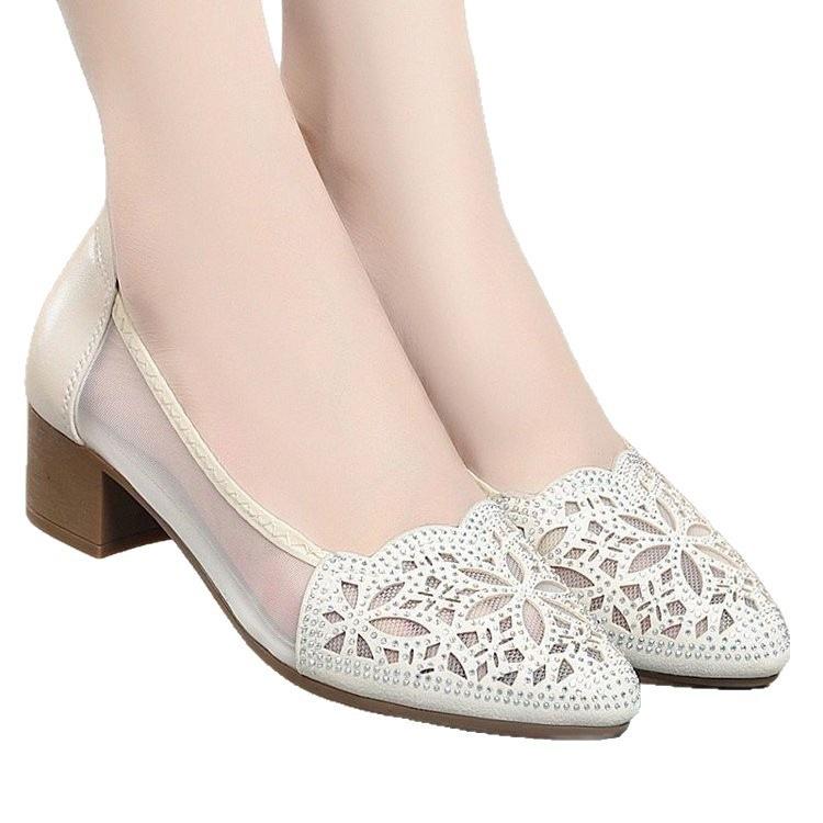Босоножки с сумкой из стразов, женские 2025, новые, на толстом каблуке, туфли-лодочки на мягкой подошве, модные женские сандалии из сетки высокого класса