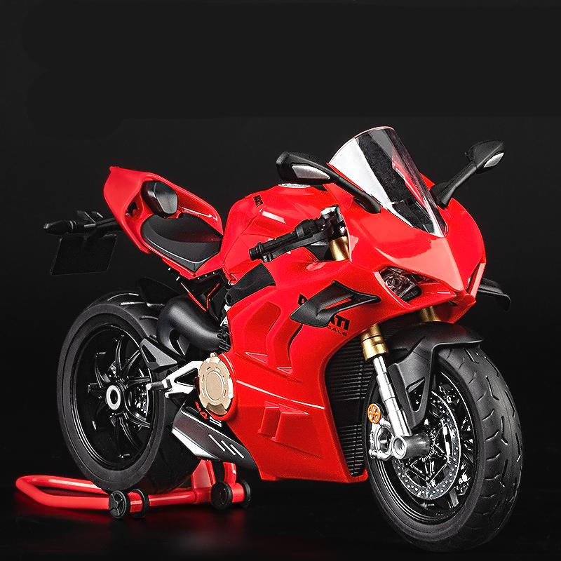 Большой Размер 1/9 Ducati Panigale V4S Сплав Гоночный Мотоцикл Симуляция Металлический Литой Модель Уличного Мотоцикла Со Светом Подарок Ребенку