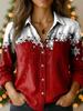 Christmas shirt women's spring and autumn wear outer top design plaid snowflake temperament casual shirt WG18