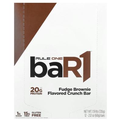 BaR1, батончик Crunch, шоколадный брауни, 12 упаковок, 60 г (2,12 унции) каждый