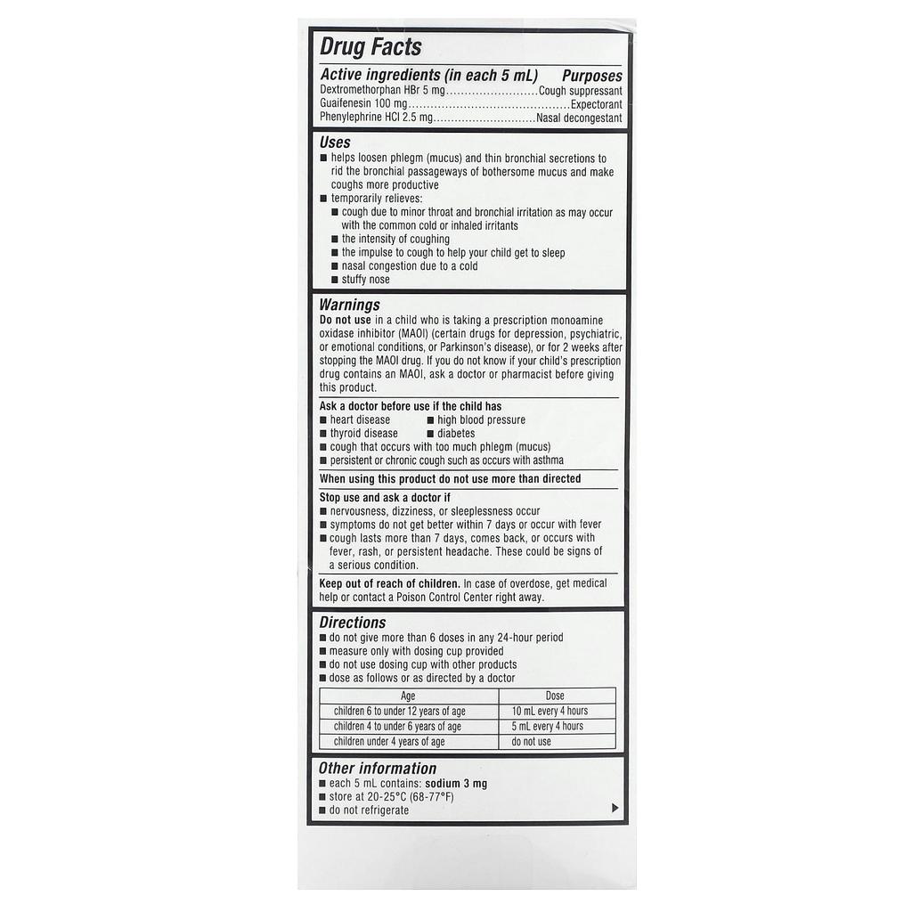 Mucinex Children's Cough, Ages 4+, Berry Berry Flavor, 6.8 Fl Oz (201 Ml)