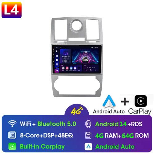 Автомобильное радио Android 13 Carplay для CHRYSLER 300C 2004 - 2011 GPS-навигация Android Auto Stereo BT Wifi Видео Bluetooth