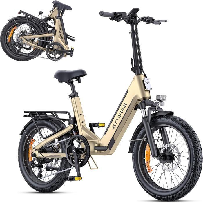 ENGWE L20 3.0 Boost - Vélo Électrique Pliable -Batterie Amovible 48V13.5Ah - Autonomie 120km - Pneus 20" - Recharge 2 heures - Doré