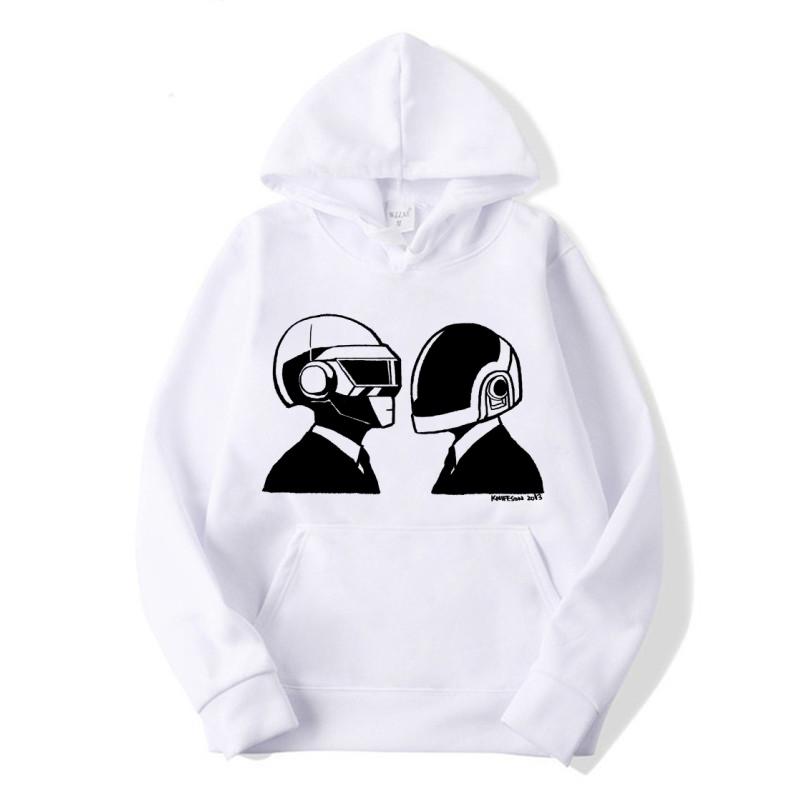 Осень и зима новая мужская и женская толстовка с принтом группы DAFTPUNK модный флисовый пуловер y2k с длинным рукавом теплая толстовка