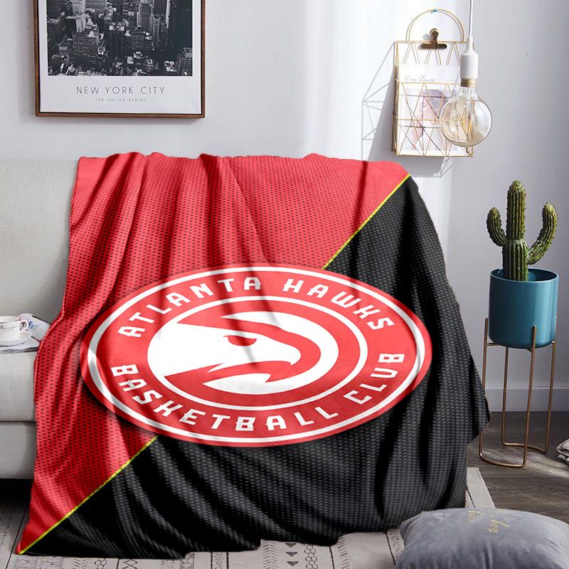 Hawks Basketball Throws Blanket Flannel Blankets Plush for Couch Bed Gifts for Men Women Travel picnic blanket Christmas fan gifts