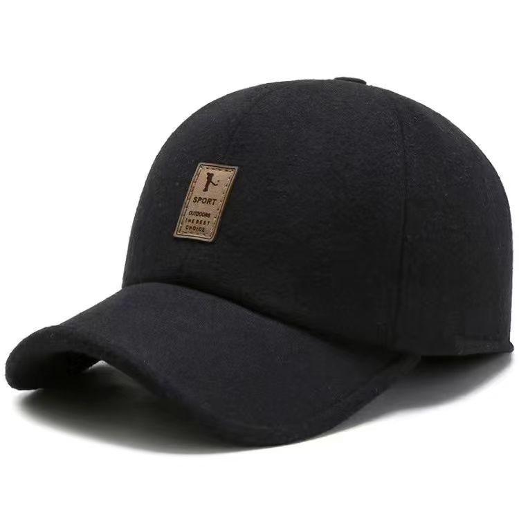 Warm Men's Winter Baseball Cap For Middle-aged Seniors In Thickened Wool Blend Design