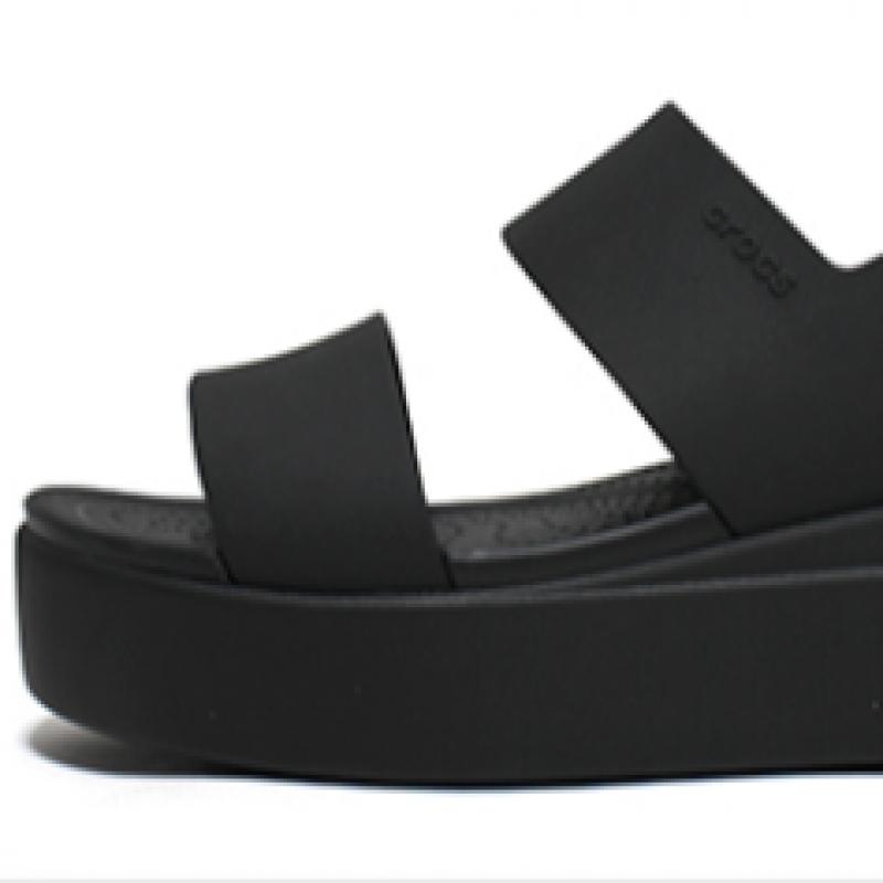 Crocs Женские босоножки на танкетке Brooklyn Low S, летние туфли черного цвета 206453 060