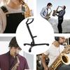 Folding Alto Saxophone Stand - Foldable Tenor Saxophone Stand with Metal Triangular Base for Kids, Birthdays, and Portable Instruments