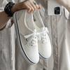 Мужские парусиновые кеды на шнуровке, вулканизированная подошва, теннисная обувь, повседневные балетки, женские кроссовки, уличная обувь, однотонные, неглубокие, спортивные