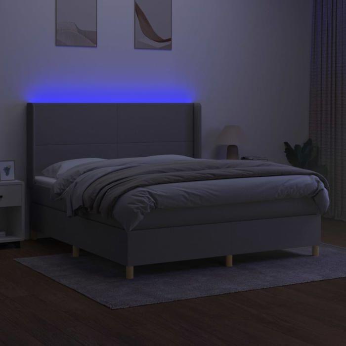 Maison Exclusive - Sommier à lattes de lit matelas LED Gris clair 180x200 cm Tissu