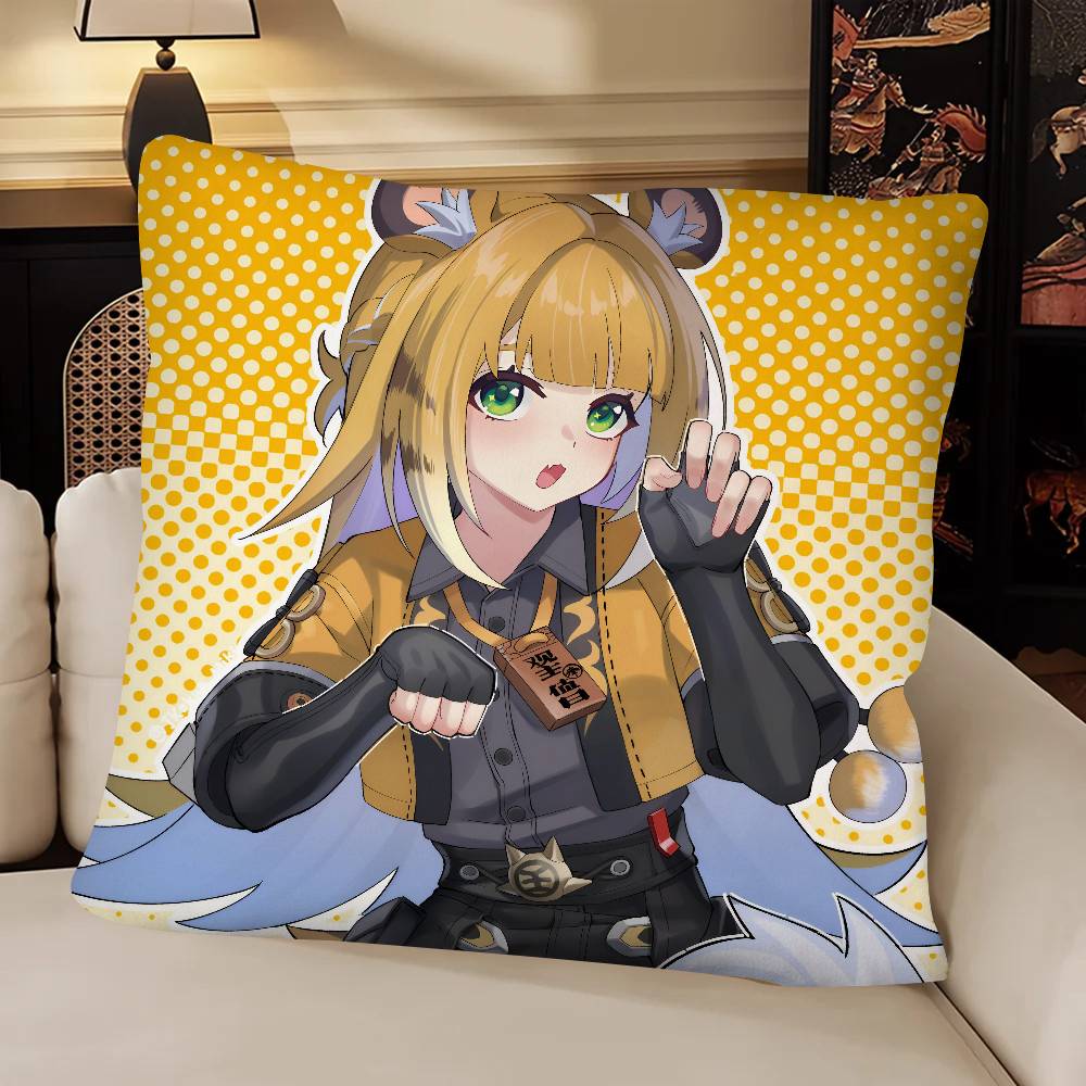 Game Ju Fufu Zenless Zone Zero Pillow Case Fashion Square Pillowcase Bedroom Sofa Room Ins Decoration Leisure