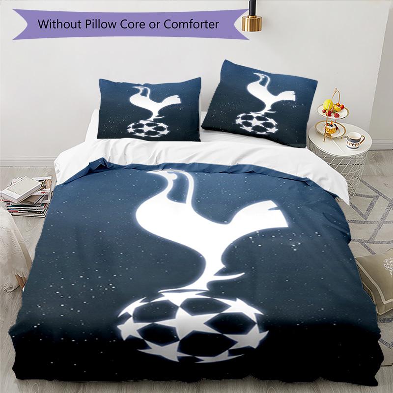 Tottenham Hotspur F.C Design Printed Pattern Duvet Cover Set – includes 1 duvet cover and 2 matching pillowcases Bedroom decor Christmas gifts