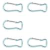 5Pcs Outdoor Aluminum KeyRings Hangings Buckles Fish Shape Spring Snap Clip Carabiner Key Rings Clip Hanging Buckles