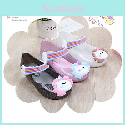 Детские туфли Mini Melissa Mary Jane с единорогом, дышащие, удобные и очаровательные