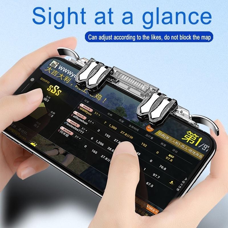 Upgraded Version New PUBG 6 Finger Controller Trigger Game Fire Button Handle Gamepad for PUBG
